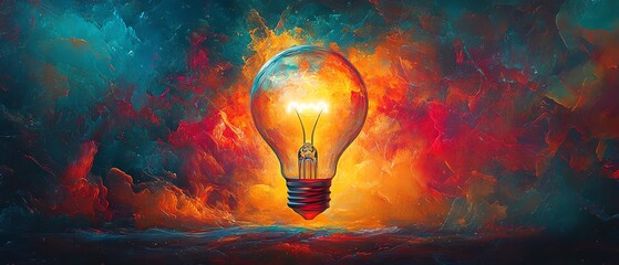 Leinwandbilder - A light bulb representing an idea breakthrough