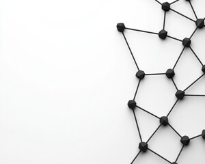 monochrome network visualization with evenly spaced connection points