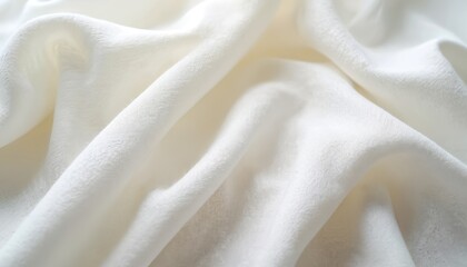 Aufkleber - White cotton fabric texture. Natural textile seamless pattern, flowing cloth folds. Textile background for fashion, interior, design projects. Soft, smooth, elegant linen textile. Suitable for