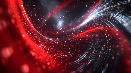 Poster - Glowing digital particles create abstract data flow wallpaper enigmatic background vibrant environment enveloping viewpoint