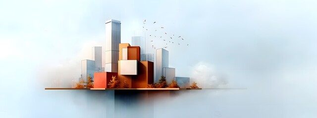 Poster - a digital of a futuristic mixed use highrise building featuring innovative structural engineering su
