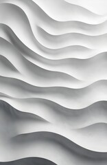 Fototapete - Abstract monochrome paper texture. Flowing wave patterns, creating depth. Elegant, modern minimalist design, smooth curves, shadows. Background with artistic graphic shapes, art concept, design