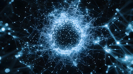 Poster - Innovative neural network background wallpaper dynamic technology environment abstract visualization concept