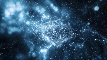 Poster - Ai neural networks background wallpaper smart flows in machine learning technology environment abstract viewpoint