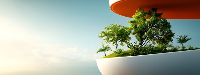 Poster - a sleek and innovative high rise building featuring cutting edge sustainable technology such as sola
