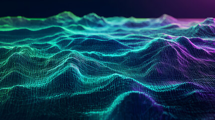 Poster - Augmented reality visualization of ethereal landscapes digital wallpaper background futuristic environment immersive concept