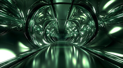 Poster - Augmented reality without devices visualized through a metallic tunnel digital background wallpaper futuristic environment