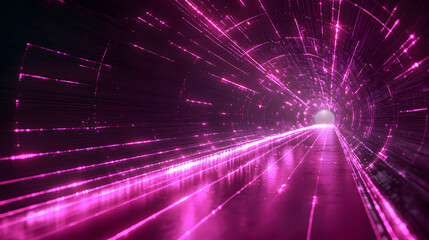 Poster - Dynamic blockchain cybersecurity visualization futuristic tunnel digital wallpaper abstract background high-tech environment