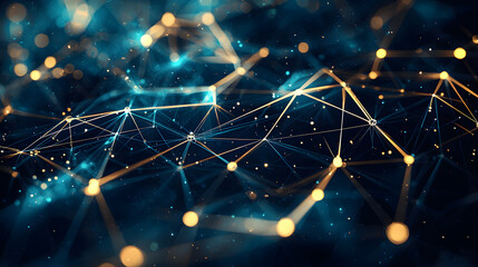 Poster - Cloud computing and decentralized systems visualization digital background wallpaper technology concept in abstract environment