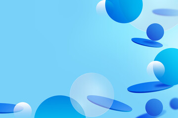 Poster - Abstract 3D geometric circle gradient soft light blue bokeh background for Graphic business background technology digital design illustration web template background backdrop desktop wallpaper bubbles