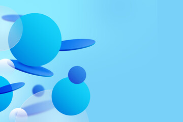 Poster - Abstract 3D geometric circle gradient soft light blue bokeh background for Graphic business background technology digital design illustration web template background backdrop desktop wallpaper bubbles