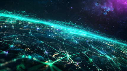 Poster - Interstellar communication technology cosmic network wallpaper futuristic background space environment high-tech viewpoint