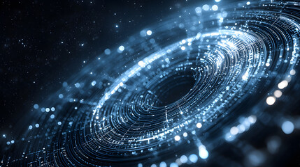 Poster - Quantum computing visualization digital space abstract background wallpaper sci-fi environment futuristic viewpoint