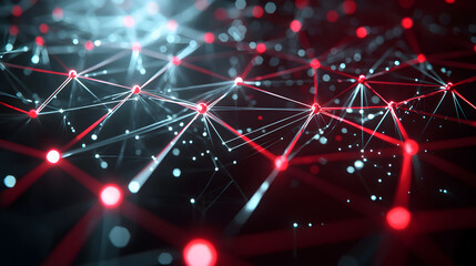Poster - Dynamic quantum computing visualization digital space abstract wallpaper background networked environment high-tech viewpoint