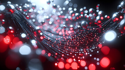 Poster - Dynamic quantum computing visualization abstract background digital wallpaper futuristic environment close-up viewpoint