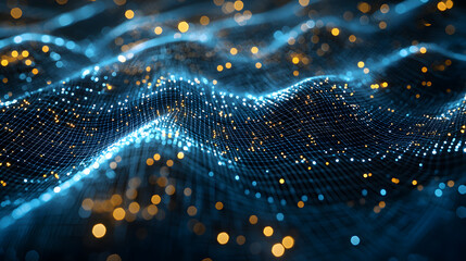Poster - Dynamic quantum computing visualization digital interface background wallpaper abstract environment high-tech viewpoint