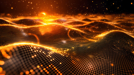 Poster - Quantum computing data visualization abstract background digital wallpaper futuristic environment high-tech viewpoint