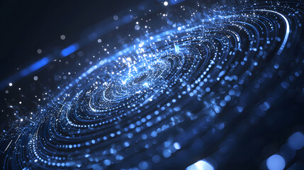 Poster - Dynamic quantum computing visualization abstract background digital wallpaper high-tech environment futuristic viewpoint