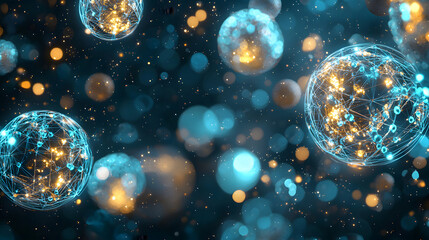 Poster - Visualizing sustainable tech green digital systems wallpaper abstract background science and technology environment