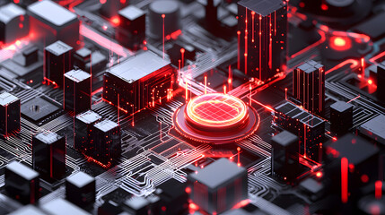 Poster - Sustainable tech development digital systems background wallpaper futuristic environment urban viewpoint green innovation
