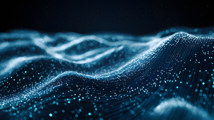 Poster - Digital waves sustainable tech background wallpaper visualized oceanic environment abstract viewpoint and concept