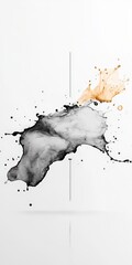 Poster - Artistic Splash of Liquids: An abstract visual featuring dynamic splashes of liquids, with a harmonious dance of dark and light hues, with clean, modern lines against a minimalist setting