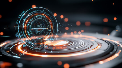 Poster - Futuristic technology interface visualization digital environment abstract design modern aesthetics high-tech concept