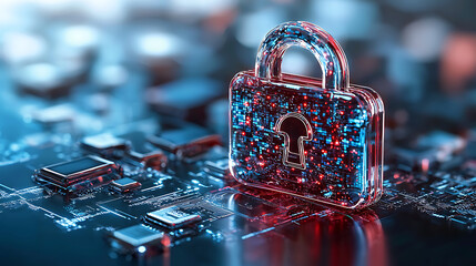 Poster - cybersecurity action digital lock security technology environment data protection viewpoint