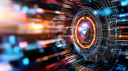 Poster - Dynamic energy visuals digital realm abstract art technology close-up view futuristic concepts for innovation