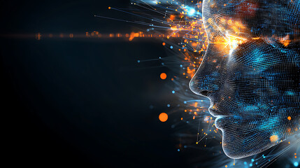 Poster - digital innovation event showcasing artificial intelligence technology virtual space graphic visuali