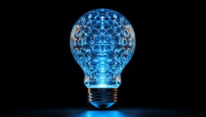 Poster - A sleek blue digital light bulb