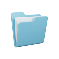 Poster - 3D Render of Light Blue File Folder Icon
