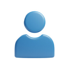 Poster - 3D Rendered Blue Person Icon on Transparent Background