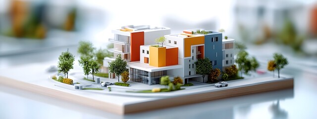 Poster - meticulously crafted architectural model showcasing the intricate design and planning of a contempor