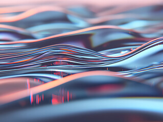 Poster - Holographic Background.Vibrant abstract geometric textures digital art colorful background contemporary style close-up view modern aesthetic.