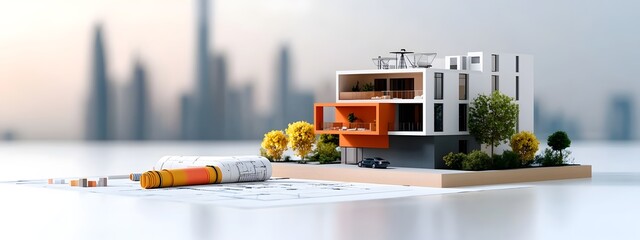 Poster - precise engineering diagrams and architectural plans showcasing the structural components and geomet