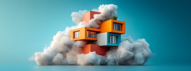 Poster - precisely crafted 3d rendering of an architecturally ambitious and forward thinking residential towe