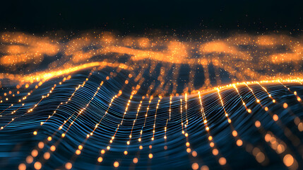 Poster - Dynamic data flow wallpaper glowing lines abstract background digital space concept technology environment