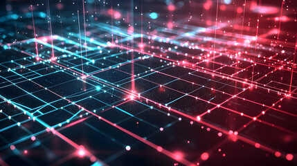 Poster - Dynamic abstract data flow background wallpaper illustrating glowing lines in a digital environment