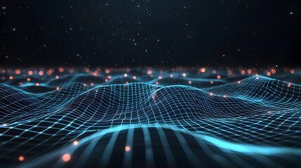 Poster - Abstract data flow glowing lines background wallpaper digital landscape technology illuminated viewpoint
