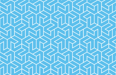 Fototapete - The geometric pattern with lines. Seamless vector background. White and blue texture. Graphic modern pattern. Simple lattice graphic design