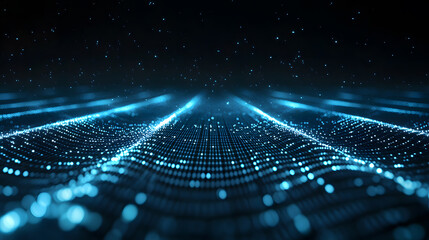Poster - Abstract data flow background wallpaper glowing lines digital landscape technology environment futuristic viewpoint