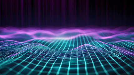 Poster - Glowing line abstract data flow digital wallpaper background vibrant visual representation modern environment futuristic viewpoint
