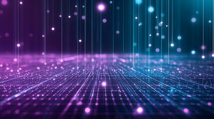 Fototapete - Glowing line data flow abstract wallpaper digital space technology background futuristic viewpoint