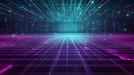 Fototapete - Abstract data flow representation glowing lines background wallpaper in a digital landscape