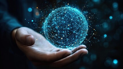 5G technology networks enable internet connectivity for wireless devices globally. This advanced technology is vital for businesses in the digital landscape, showcasing smartphones in hand and icon