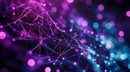 Poster - Dynamic blockchain cybersecurity background wallpaper visualized data connections abstract technology environment