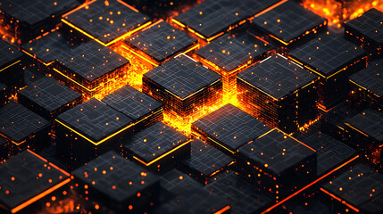 Poster - Decentralized cloud computing visualized dynamic background wallpaper of emerging tech in a digital environment