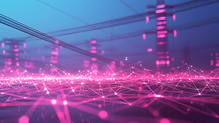 Poster - Futuristic energy grids wallpaper smart city frameworks urban landscape vibrant environment digital viewpoint