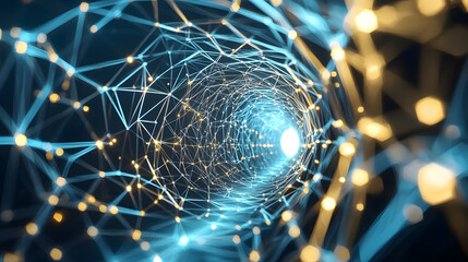 Poster - Quantum computing visuals digital space abstract wallpaper technology background multidimensional concept art